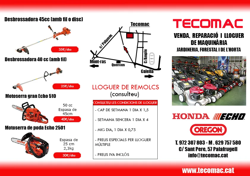 Tecomac wood chipper hire leaflet
